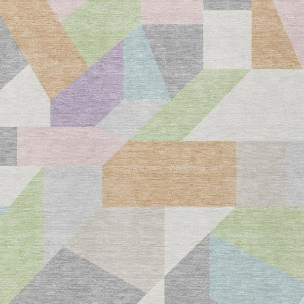 8' X 10' Mint Green And Green Geometric Washable Indoor Outdoor Area Rug Homeroots Outdoor