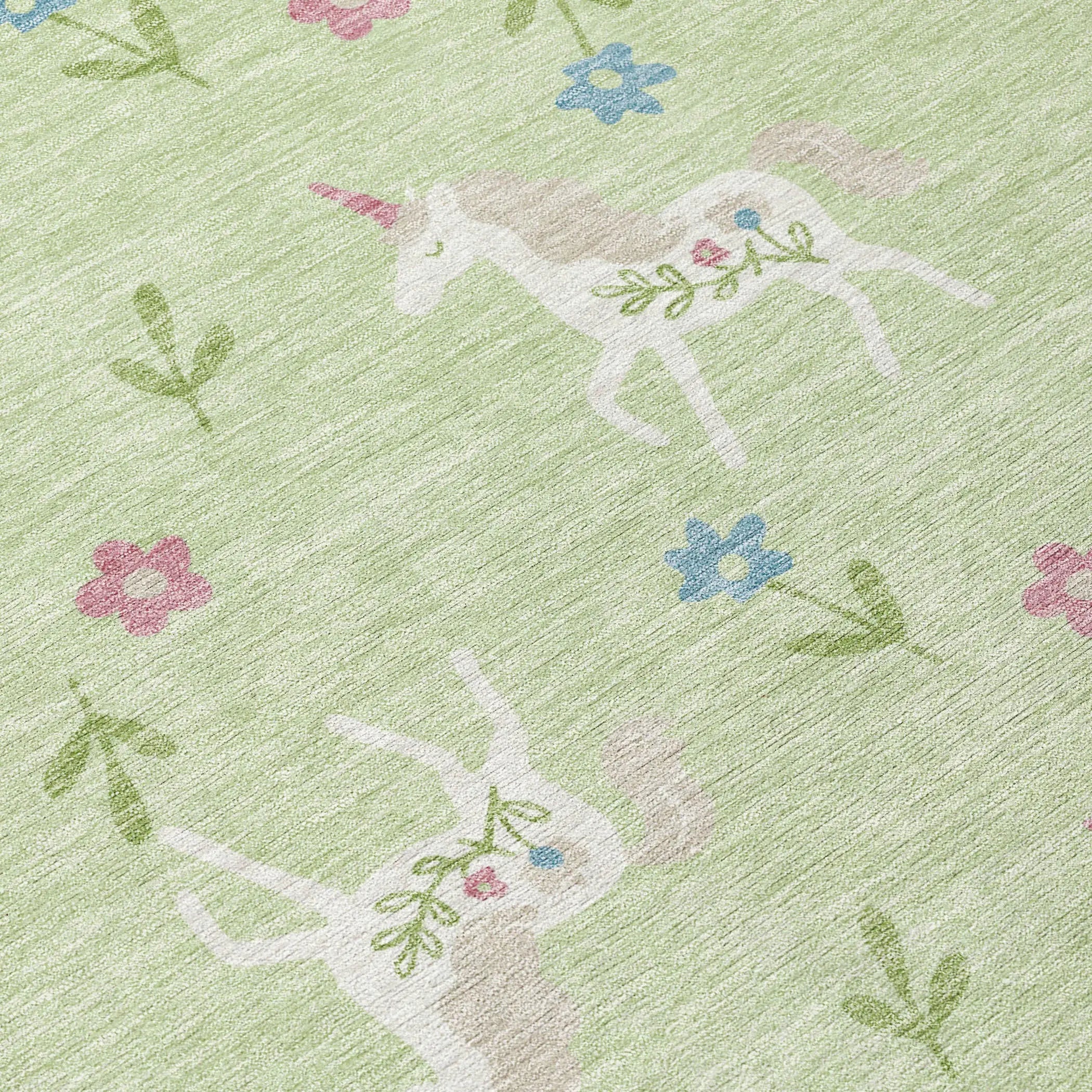 8' X 10' Mint Green And Ivory Floral Washable Indoor Outdoor Area Rug Homeroots Outdoor
