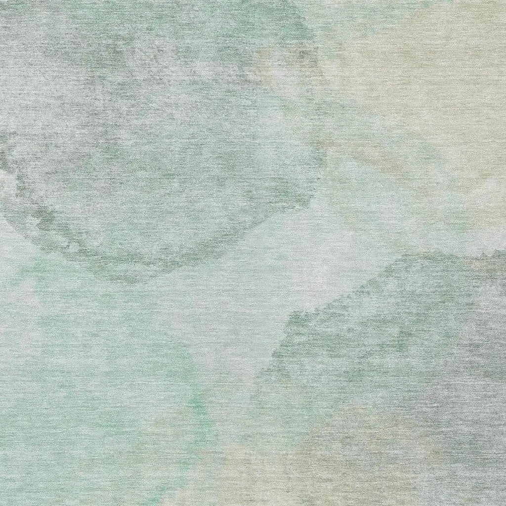8' X 10' Mint Green And Teal Blue Abstract Washable Indoor Outdoor Area Rug Homeroots Outdoor