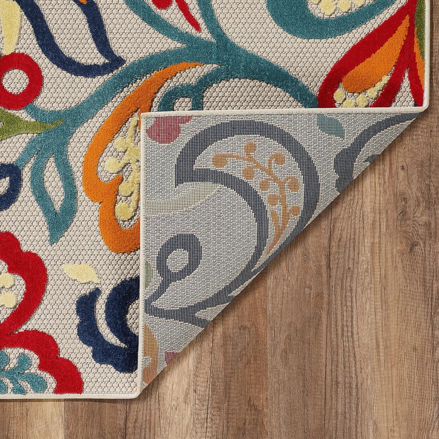8’ X 10’ Multicolor Jacobean Floral Indoor Outdoor Area Rug Homeroots Outdoor