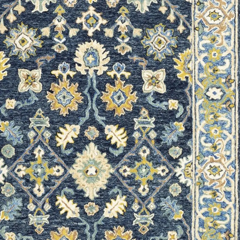 8' X 10' Navy And Blue Bohemian Rug Homeroots Home Decor