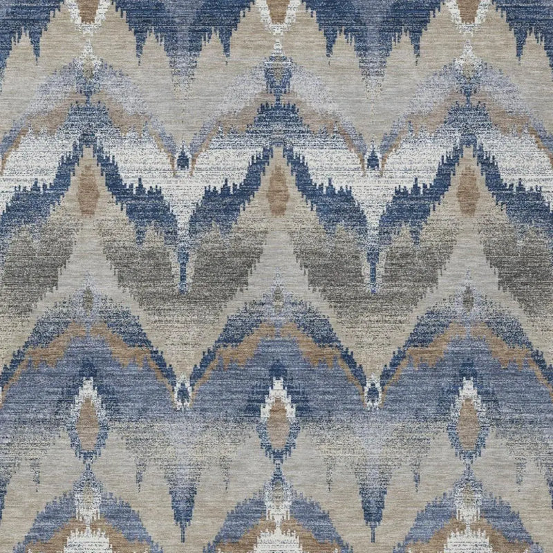 8' X 10' Navy Blue And Blue Abstract Washable Indoor Outdoor Area Rug Homeroots Outdoor