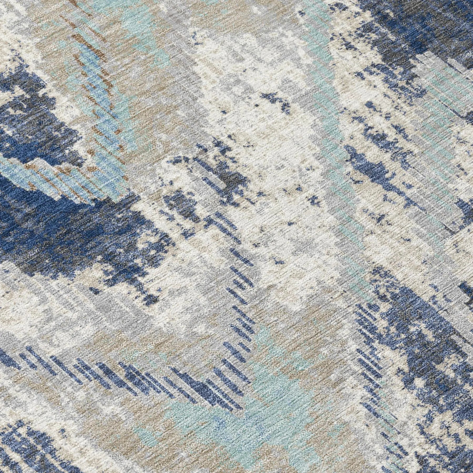 8' X 10' Navy Blue And Blue Abstract Washable Indoor Outdoor Area Rug Homeroots Outdoor