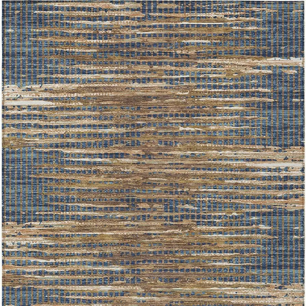 8' X 10' Navy Blue And Blue Abstract Washable Indoor Outdoor Area Rug Homeroots Outdoor