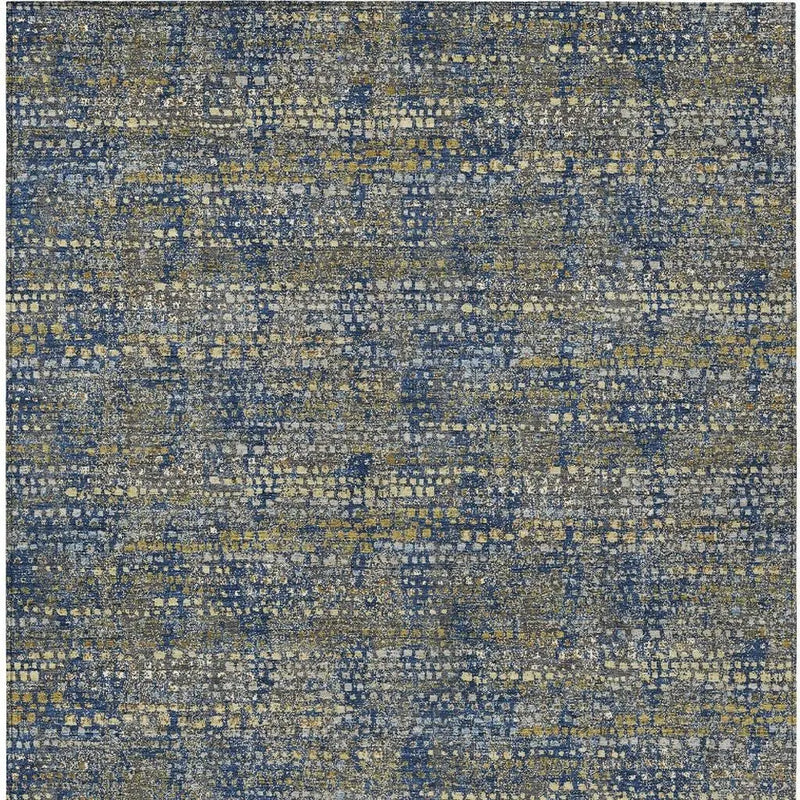 8' X 10' Navy Blue And Blue Abstract Washable Indoor Outdoor Area Rug Homeroots Outdoor