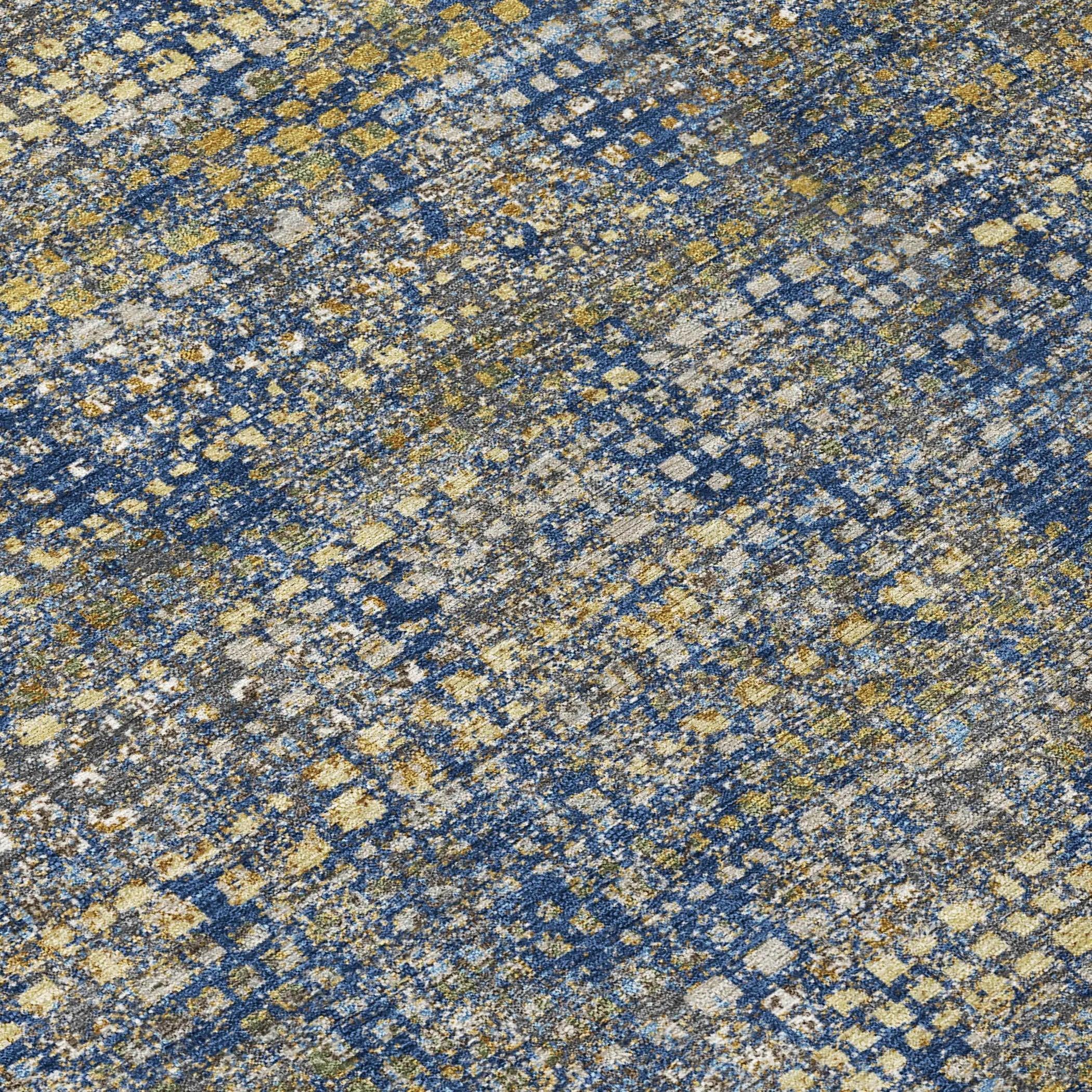 8' X 10' Navy Blue And Blue Abstract Washable Indoor Outdoor Area Rug Homeroots Outdoor