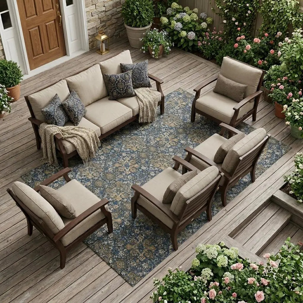 8' X 10' Navy Blue And Blue Damask Washable Indoor Outdoor Area Rug Homeroots Outdoor