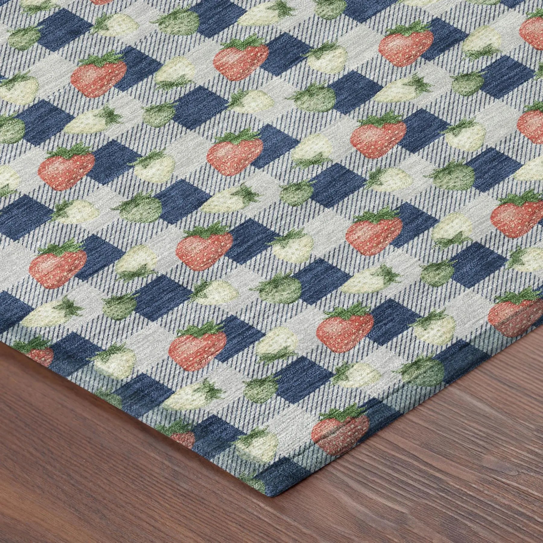 8' X 10' Navy Blue And Blue Floral Washable Indoor Outdoor Area Rug Homeroots Outdoor