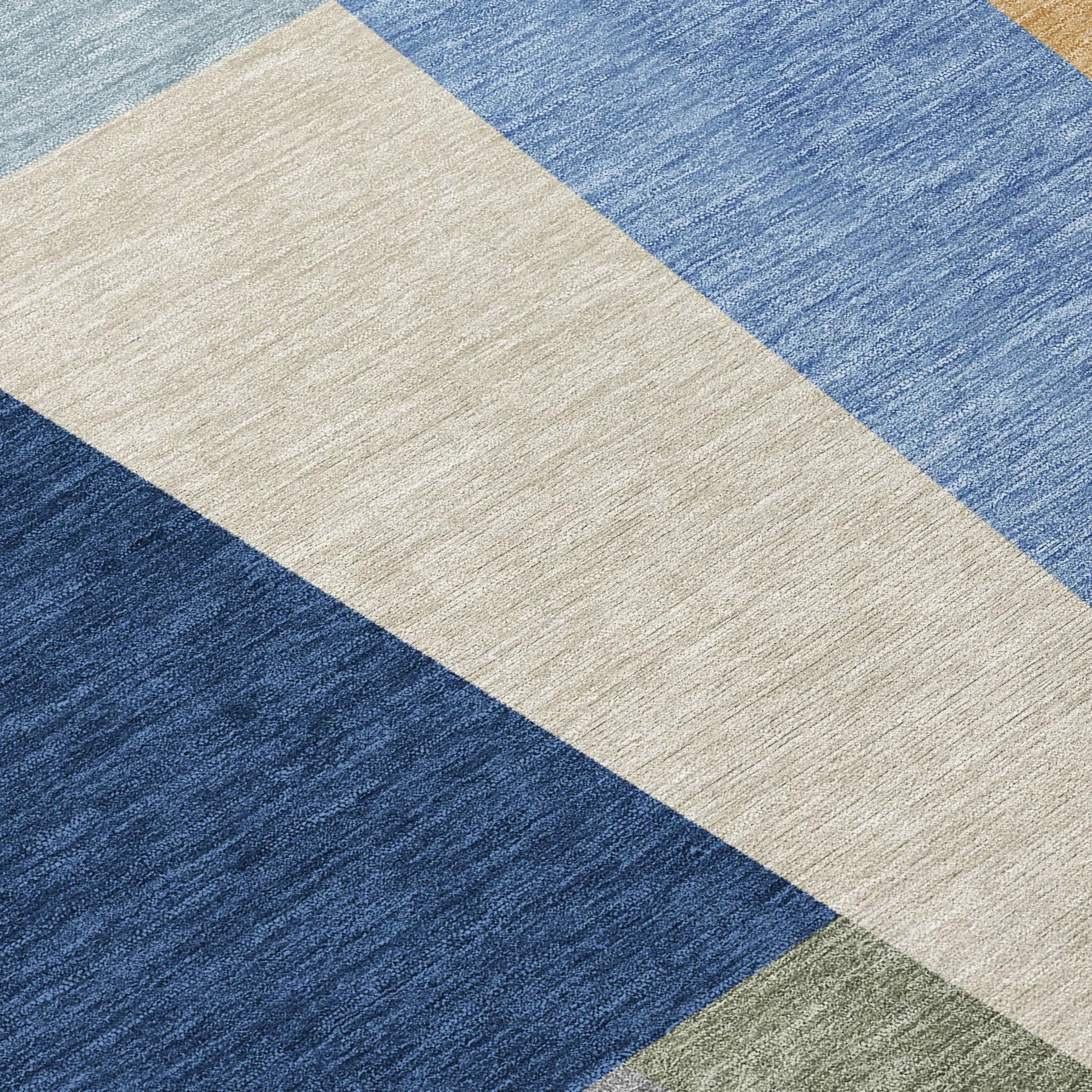 8' X 10' Navy Blue And Blue Geometric Washable Indoor Outdoor Area Rug Homeroots Outdoor