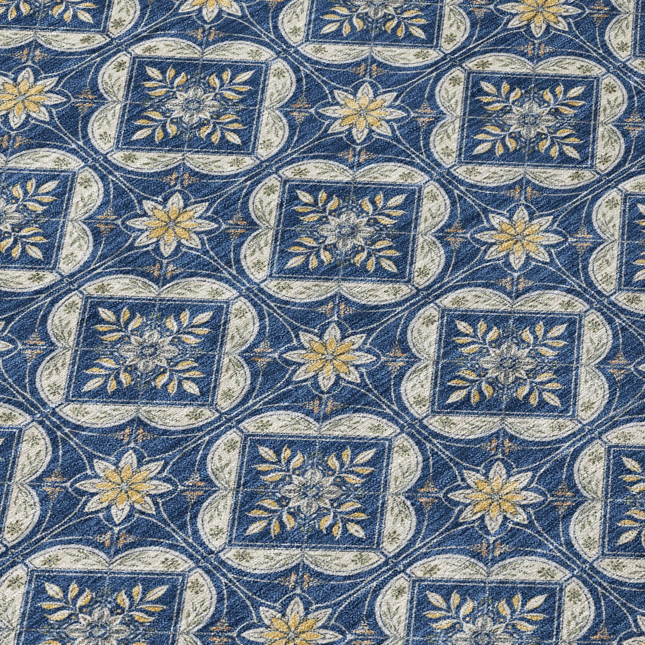 8' X 10' Navy Blue And Blue Geometric Washable Indoor Outdoor Area Rug Homeroots Outdoor