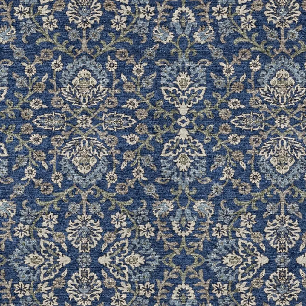 8' X 10' Navy Blue And Blue Geometric Washable Indoor Outdoor Area Rug Homeroots Outdoor