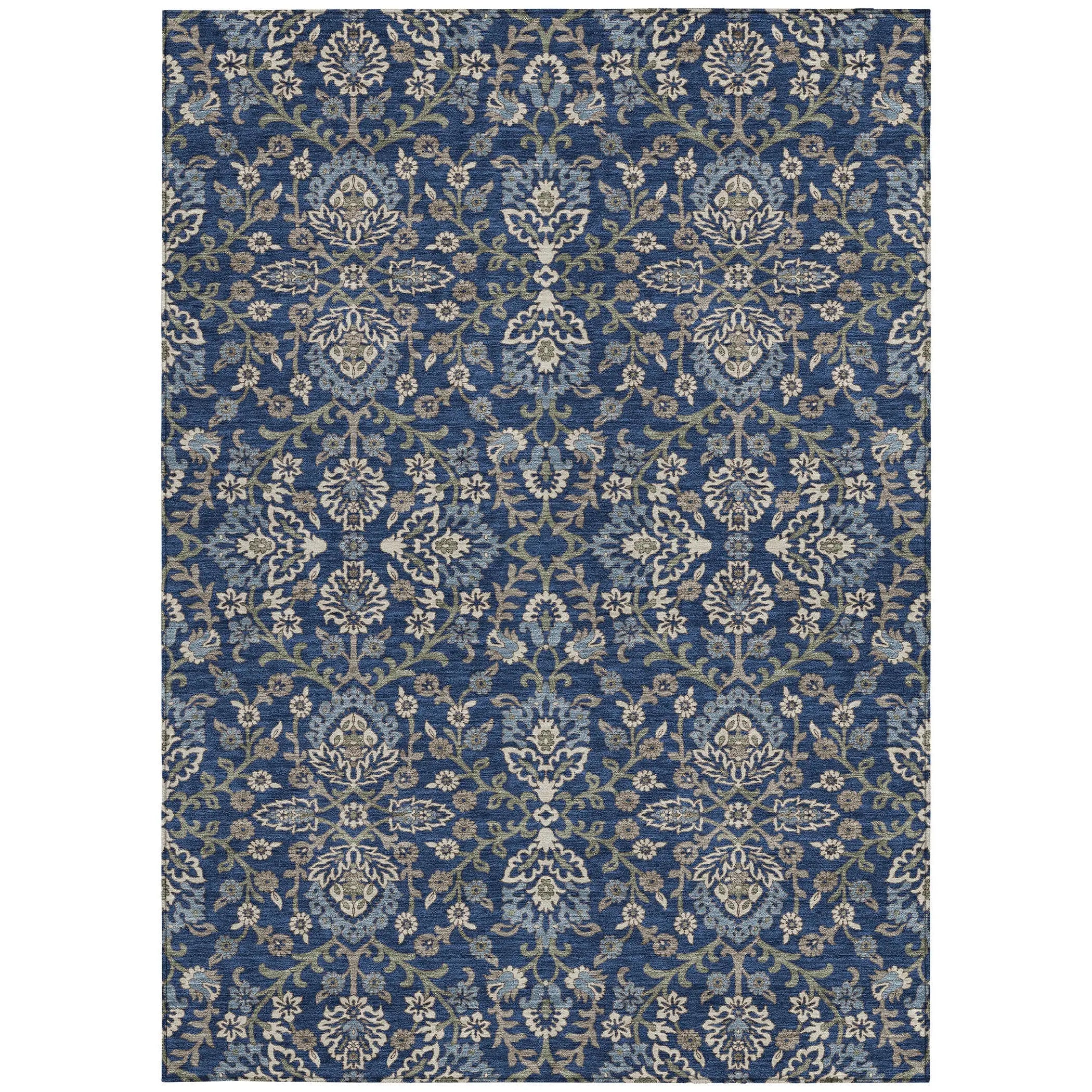 8' X 10' Navy Blue And Blue Geometric Washable Indoor Outdoor Area Rug Homeroots Outdoor