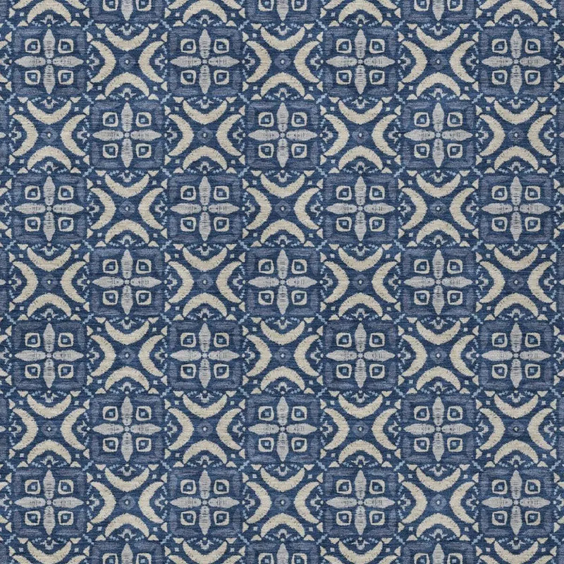 8' X 10' Navy Blue And Blue Geometric Washable Indoor Outdoor Area Rug Homeroots Outdoor