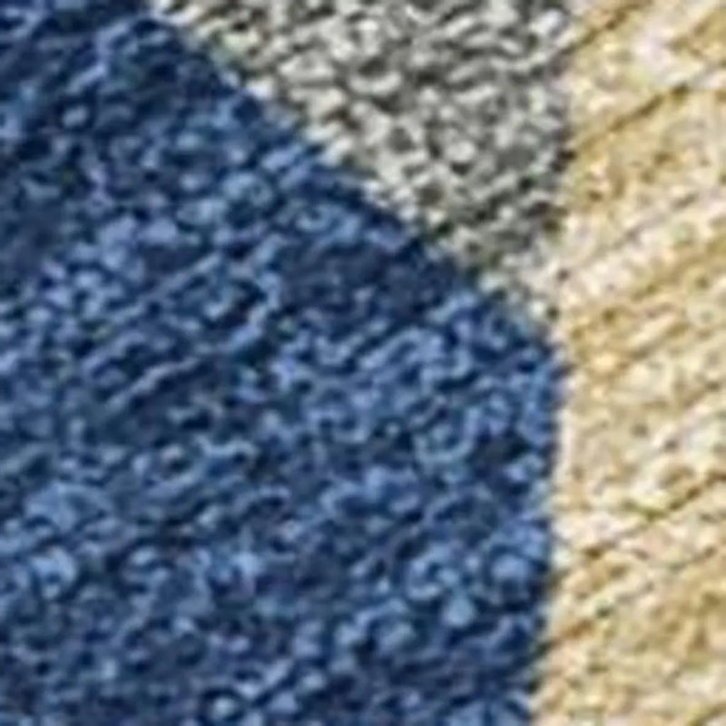 8' X 10' Navy Blue And Blue Geometric Washable Indoor Outdoor Area Rug Homeroots Outdoor