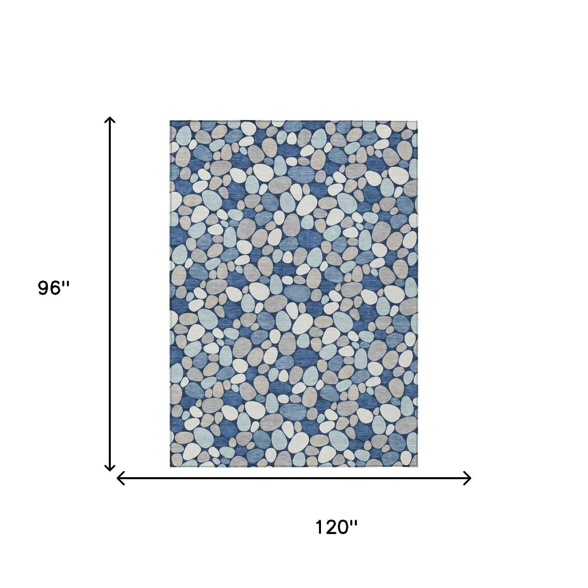 8' X 10' Navy Blue And Blue Geometric Washable Indoor Outdoor Area Rug Homeroots Outdoor
