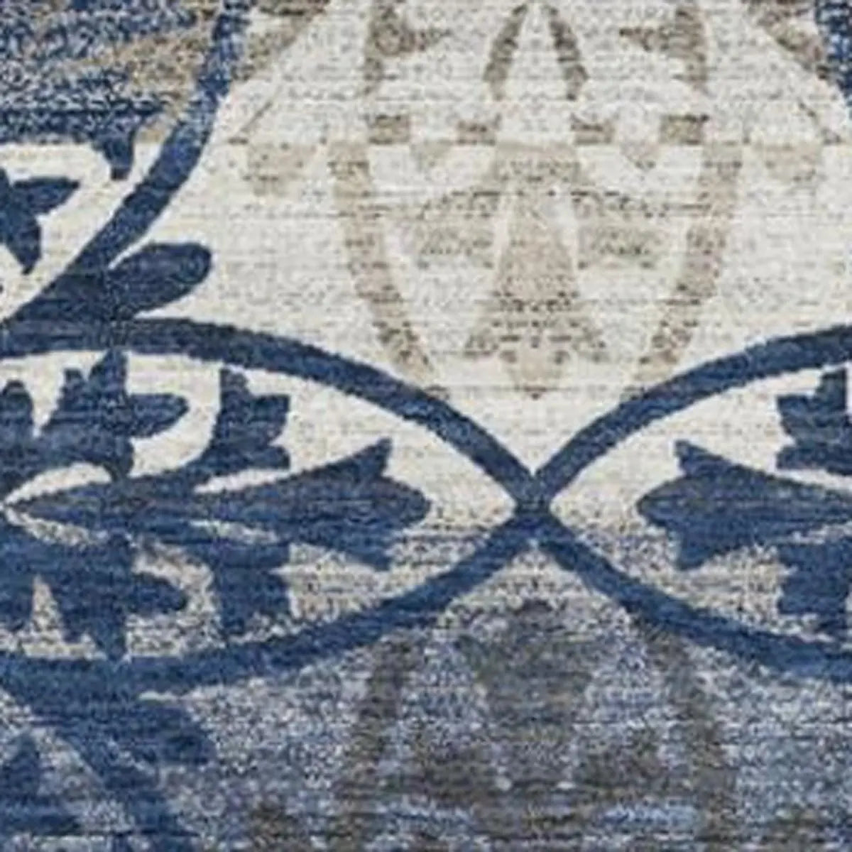 8' X 10' Navy Blue And Blue Oriental Washable Indoor Outdoor Area Rug Homeroots Outdoor