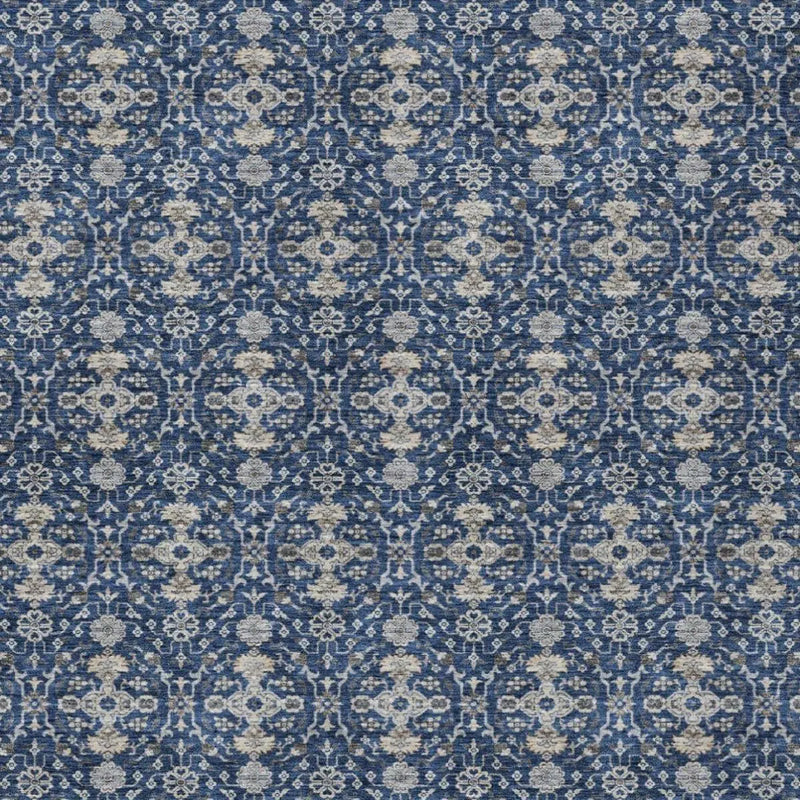 8' X 10' Navy Blue And Blue Oriental Washable Indoor Outdoor Area Rug Homeroots Outdoor