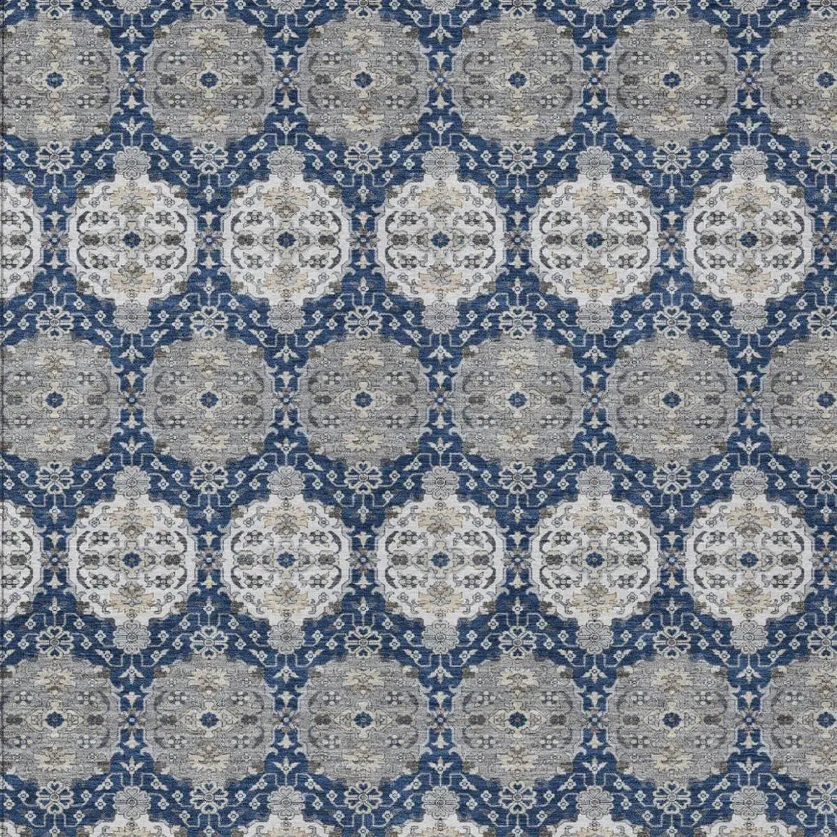 8' X 10' Navy Blue And Blue Striped Washable Indoor Outdoor Area Rug Homeroots Outdoor