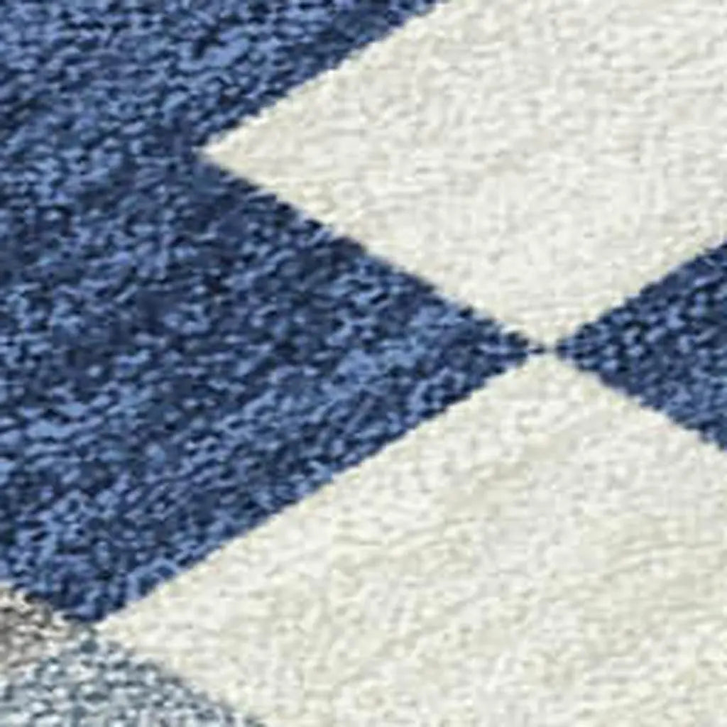 8' X 10' Navy Blue And Brown Patchwork Washable Indoor Outdoor Area Rug Homeroots Outdoor