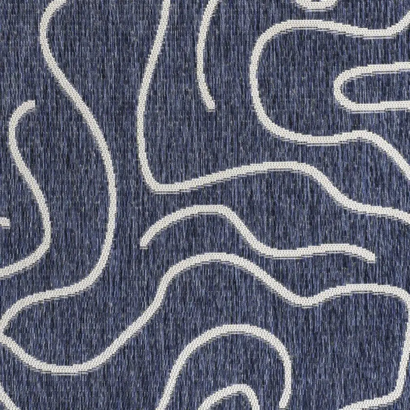 8' X 10' Navy Blue And Cream Abstract Indoor Outdoor Area Rug Homeroots Outdoor