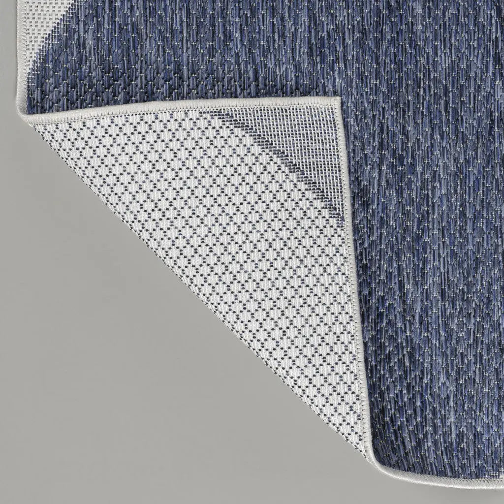 8' X 10' Navy Blue And Cream Geometric Indoor Outdoor Area Rug Homeroots Outdoor
