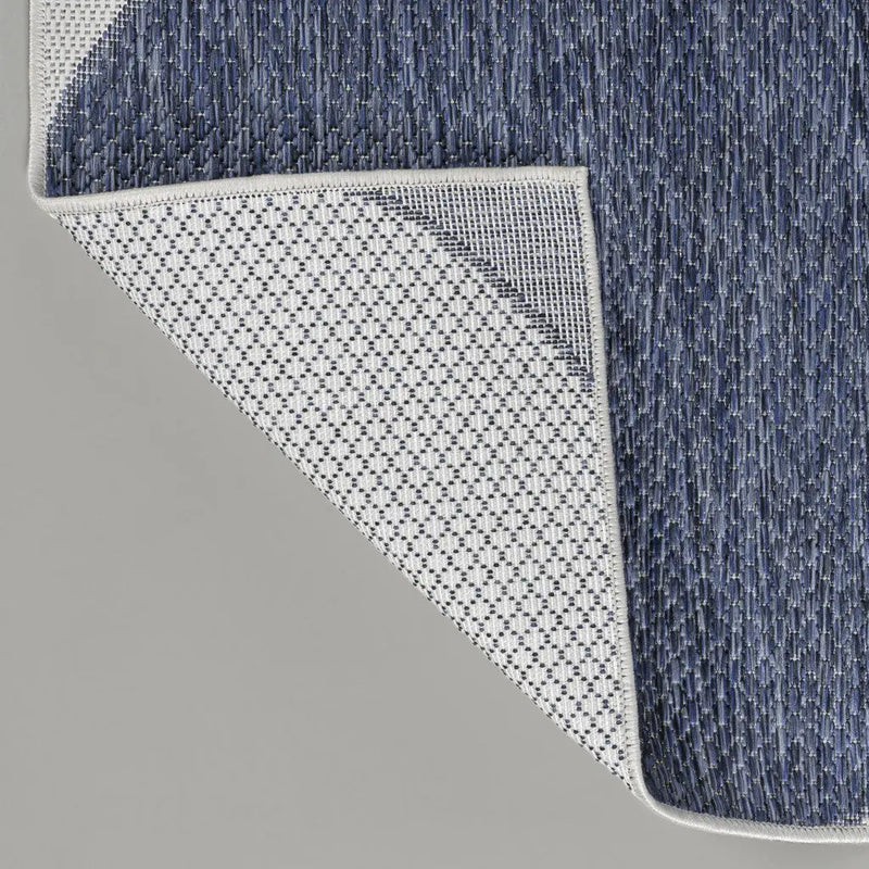 8' X 10' Navy Blue And Cream Geometric Indoor Outdoor Area Rug Homeroots Outdoor