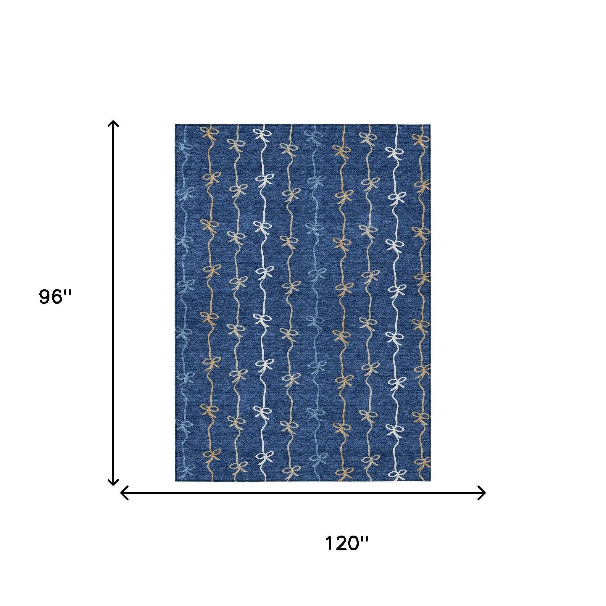 8' X 10' Navy Blue And Denim Blue Southwestern Washable Indoor Outdoor Area Rug Homeroots Outdoor