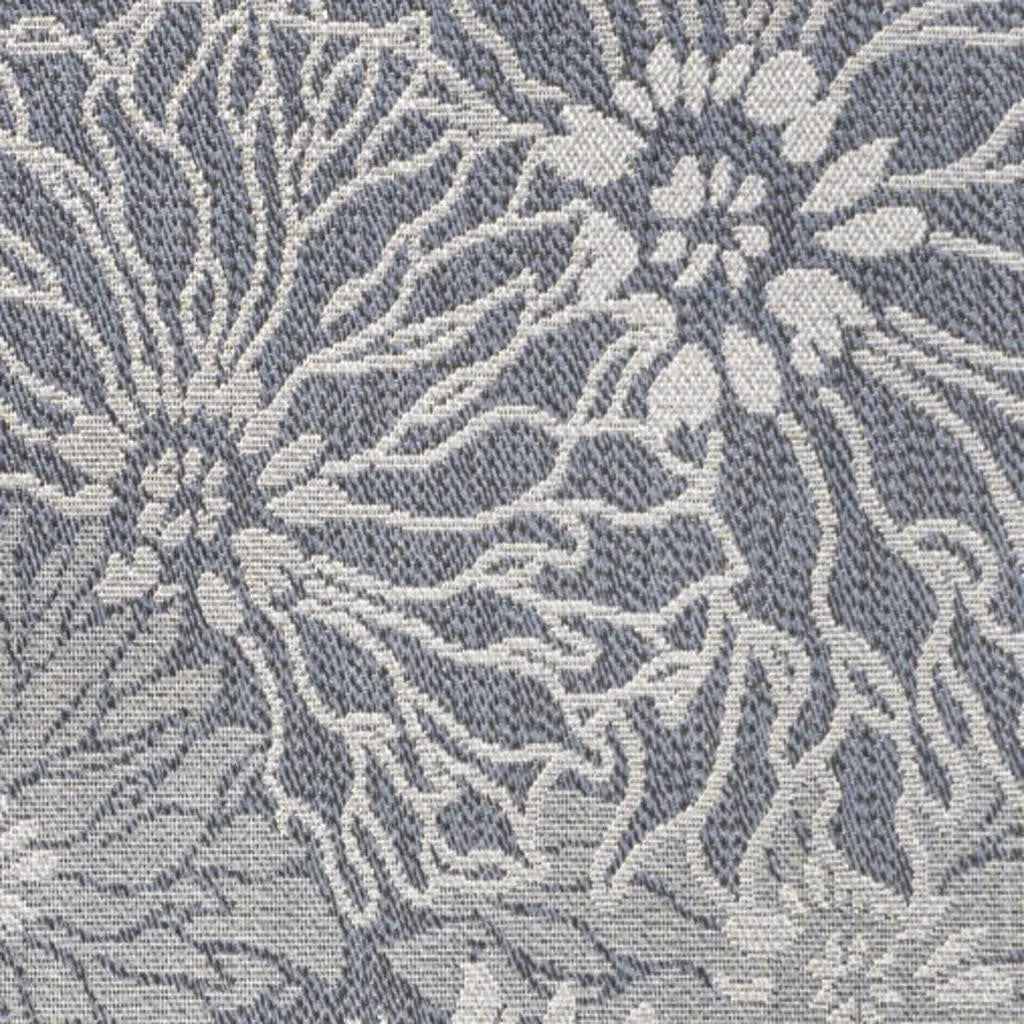 8' X 10' Navy Blue And Gray Floral Indoor Outdoor Area Rug Homeroots Outdoor