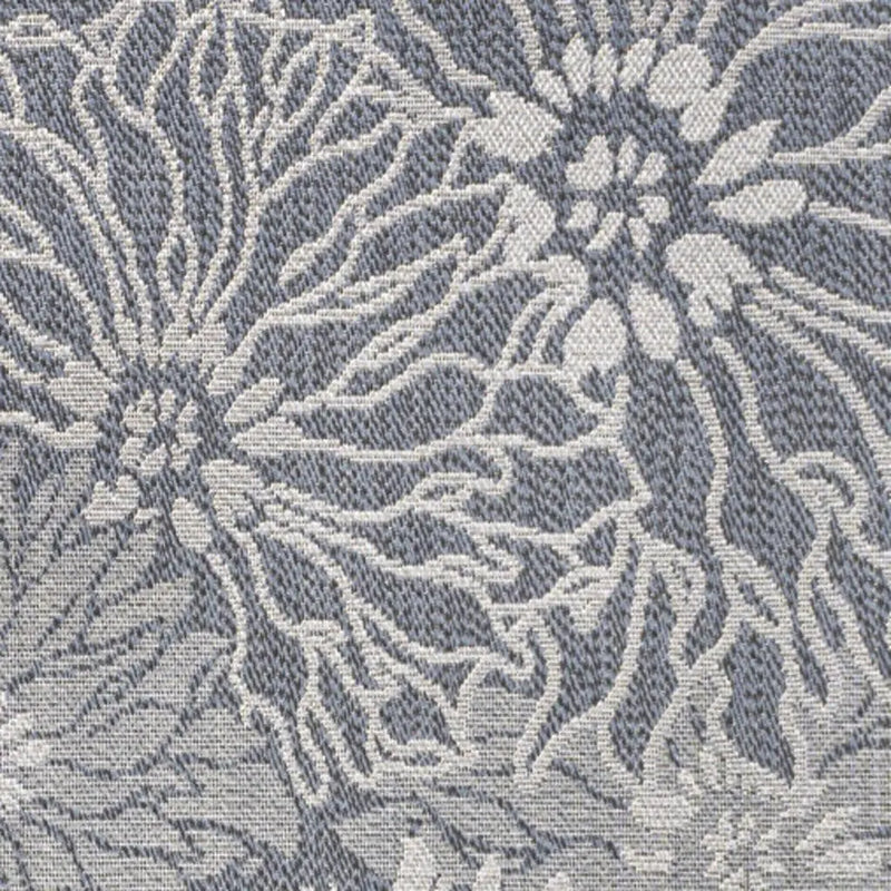 8' X 10' Navy Blue And Gray Floral Indoor Outdoor Area Rug Homeroots Outdoor