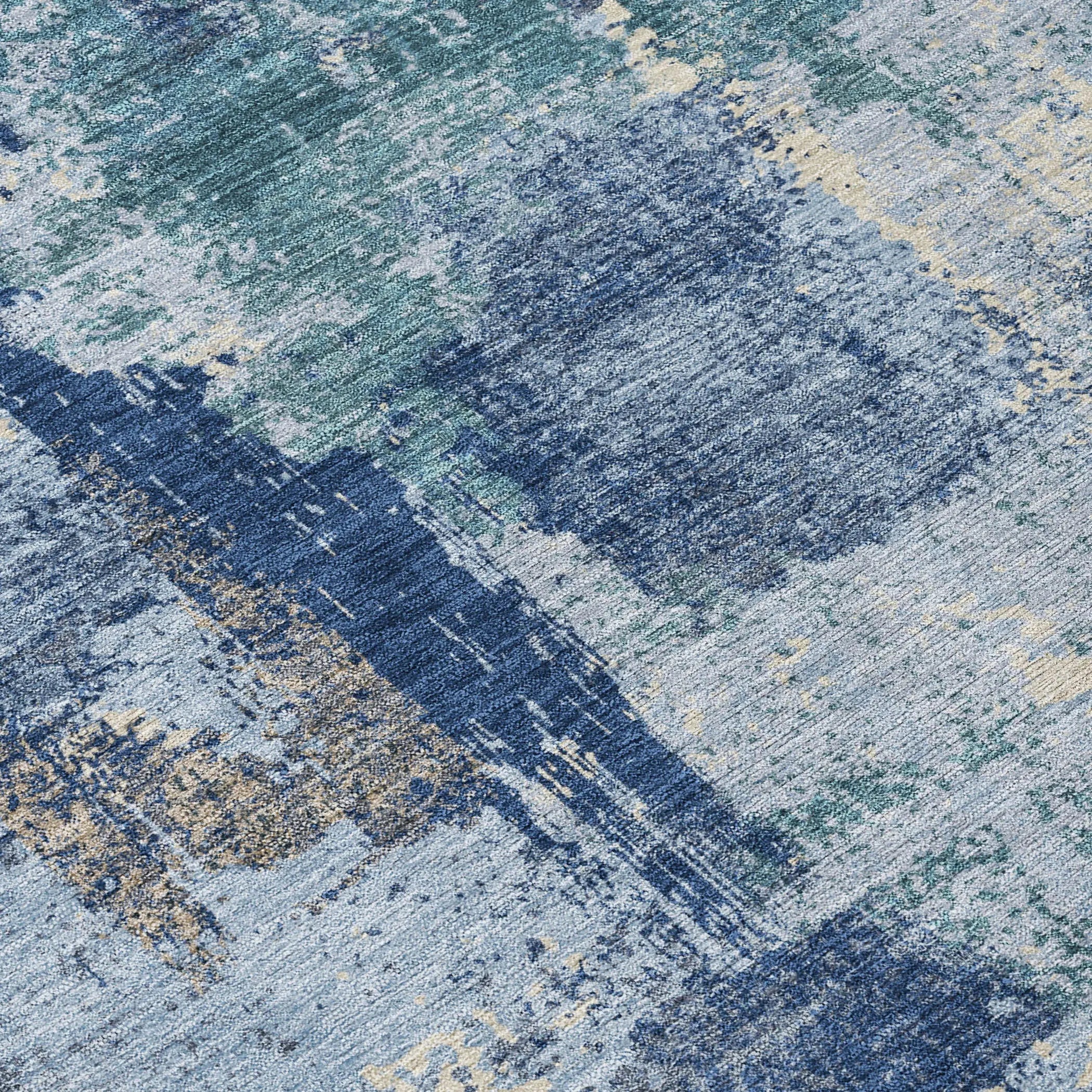 8' X 10' Navy Blue And Ivory Abstract Washable Indoor Outdoor Area Rug Homeroots Outdoor