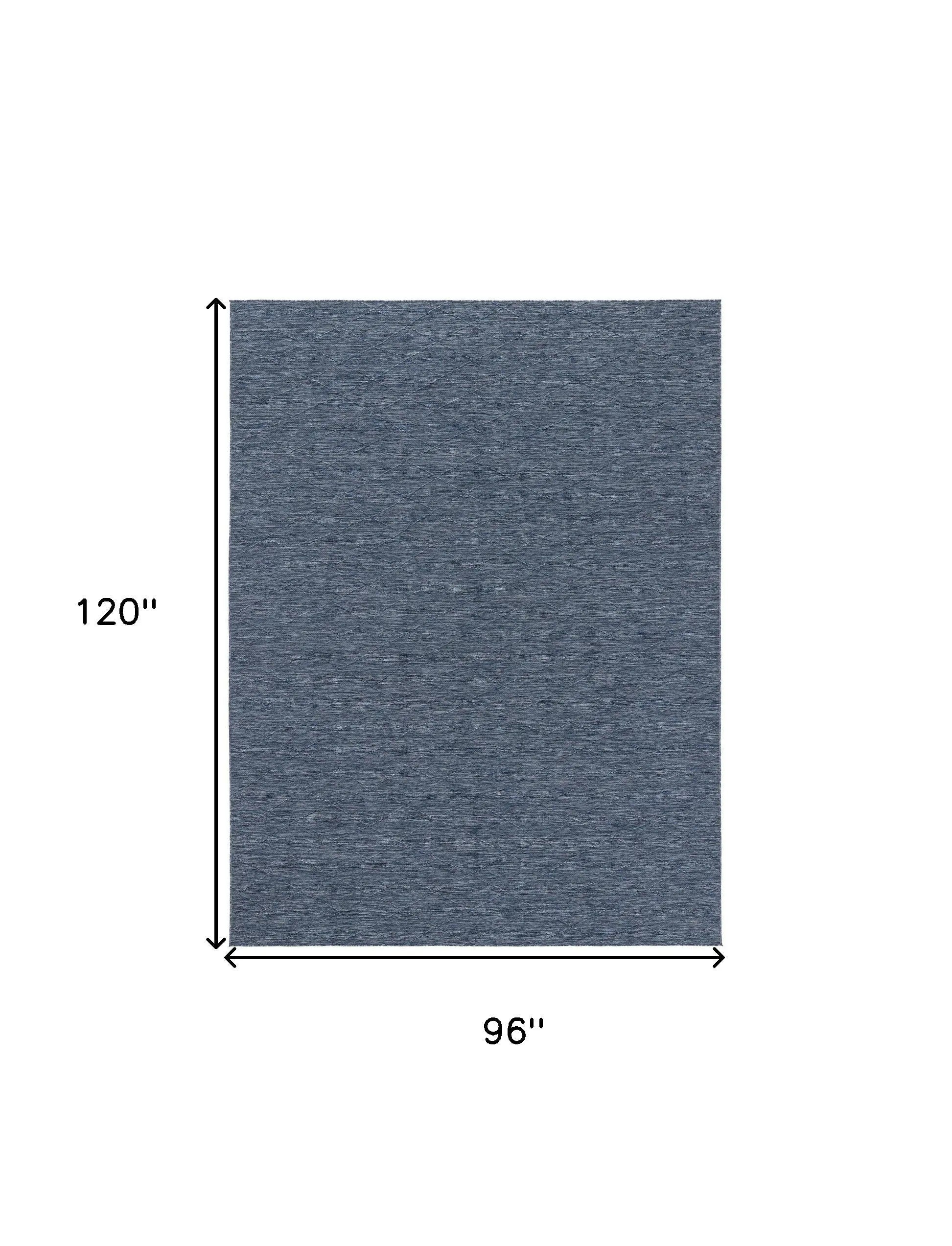 8' X 10' Navy Blue And Ivory Geometric Indoor Outdoor Area Rug Homeroots Outdoor
