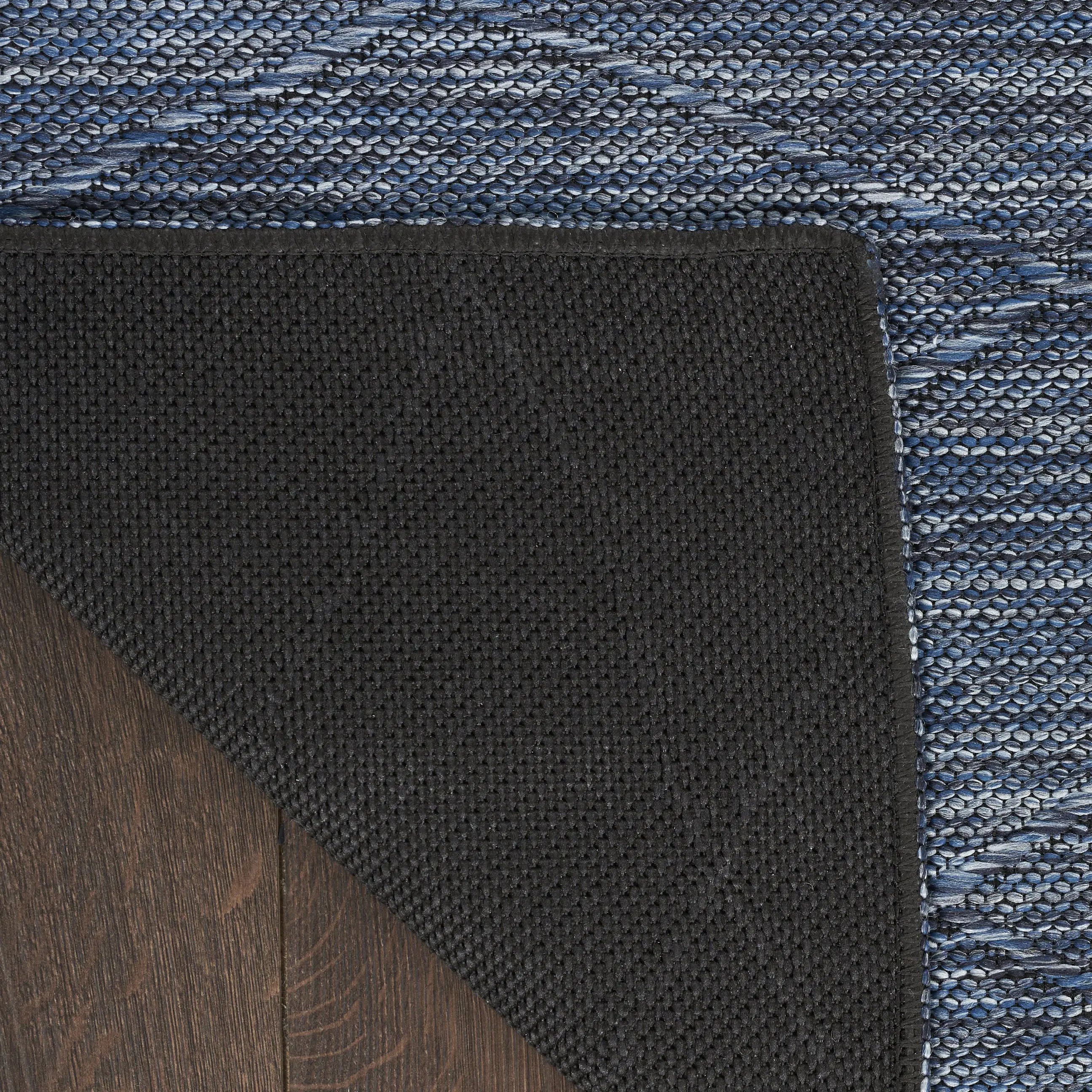 8' X 10' Navy Blue And Ivory Geometric Indoor Outdoor Area Rug Homeroots Outdoor