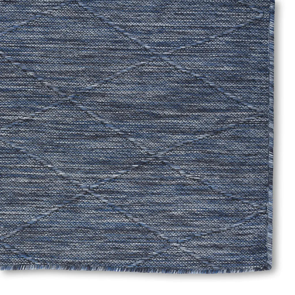 8' X 10' Navy Blue And Ivory Geometric Indoor Outdoor Area Rug Homeroots Outdoor