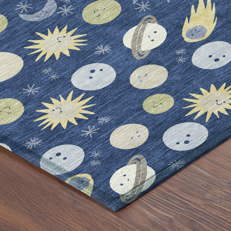 8' X 10' Navy Blue And Ivory Geometric Washable Indoor Outdoor Area Rug Homeroots Outdoor