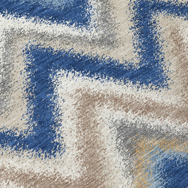8' X 10' Navy Blue And Ivory Geometric Washable Indoor Outdoor Area Rug Homeroots Outdoor