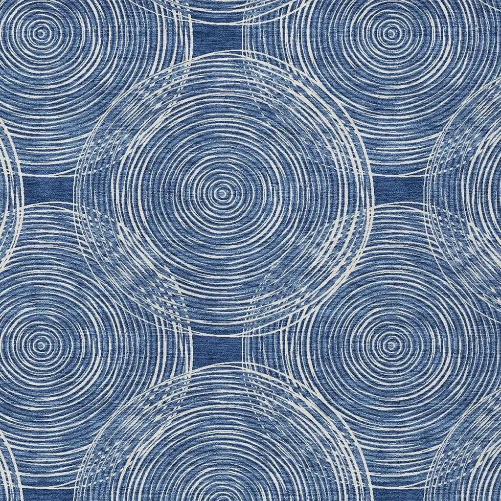 8' X 10' Navy Blue And Ivory Geometric Washable Indoor Outdoor Area Rug Homeroots Outdoor