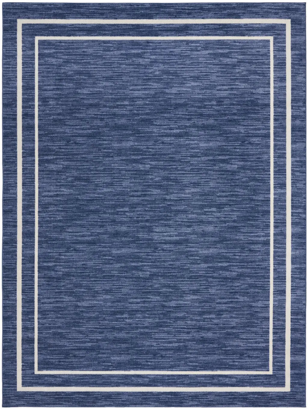 8' X 10' Navy Blue And Ivory Indoor Outdoor Area Rug Homeroots Outdoor