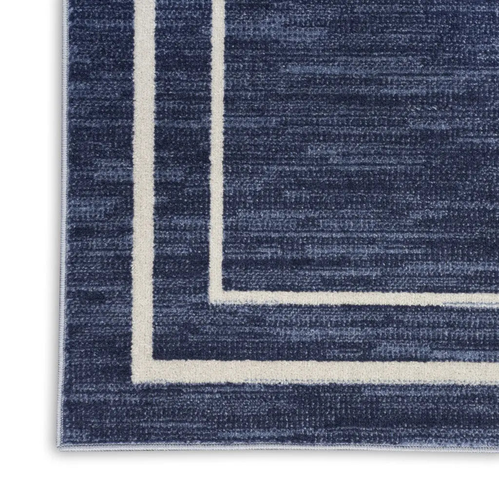 8' X 10' Navy Blue And Ivory Indoor Outdoor Area Rug Homeroots Outdoor