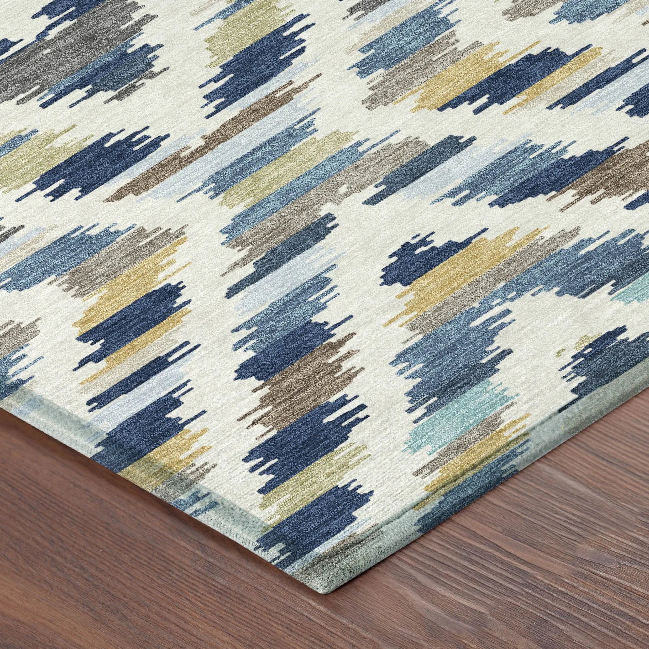 8' X 10' Navy Blue And Ivory Tribal Washable Indoor Outdoor Area Rug Homeroots Outdoor