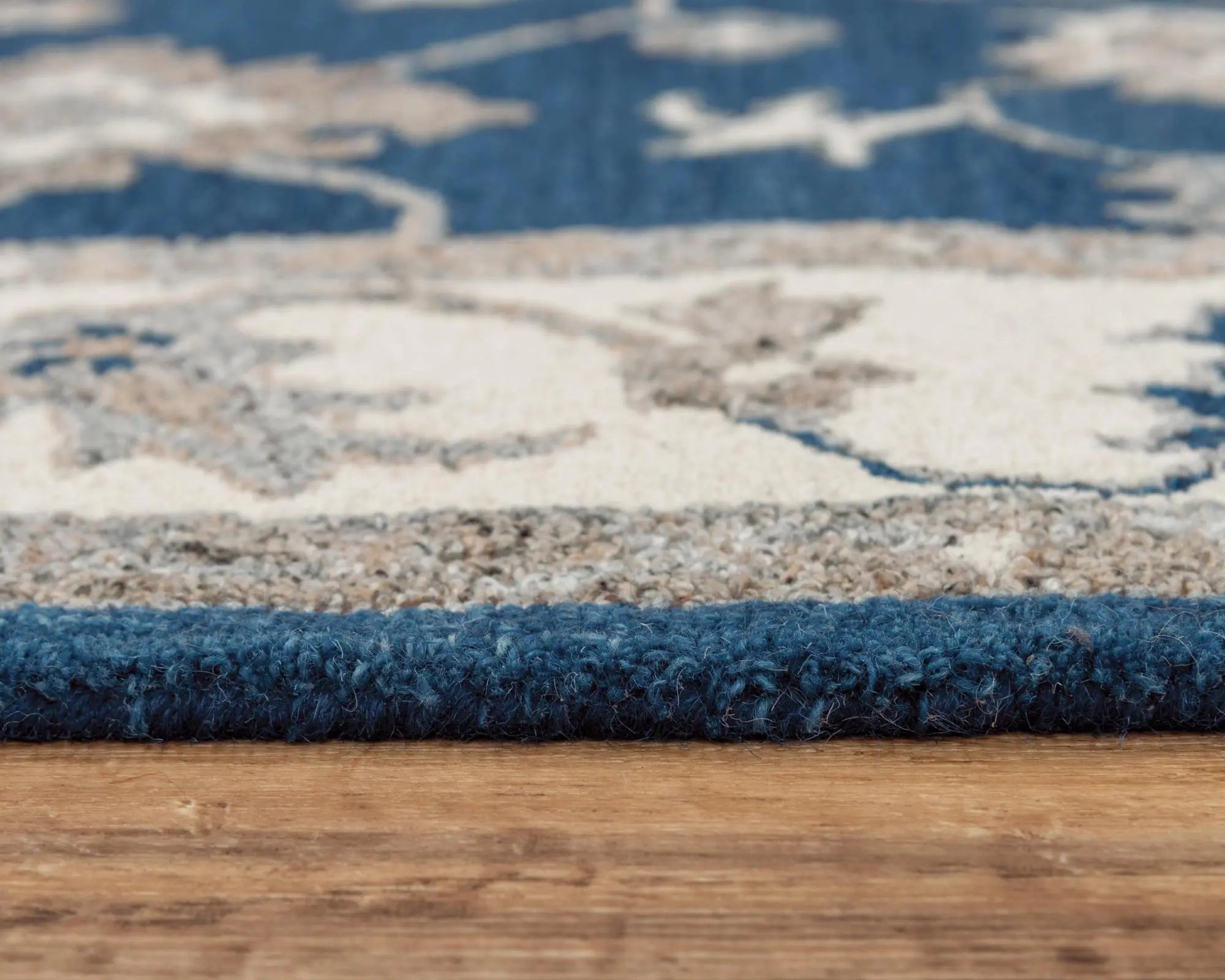 8' X 10' Navy Blue And Ivory Wool Oriental Hand Tufted Area Rug Homeroots Home Decor