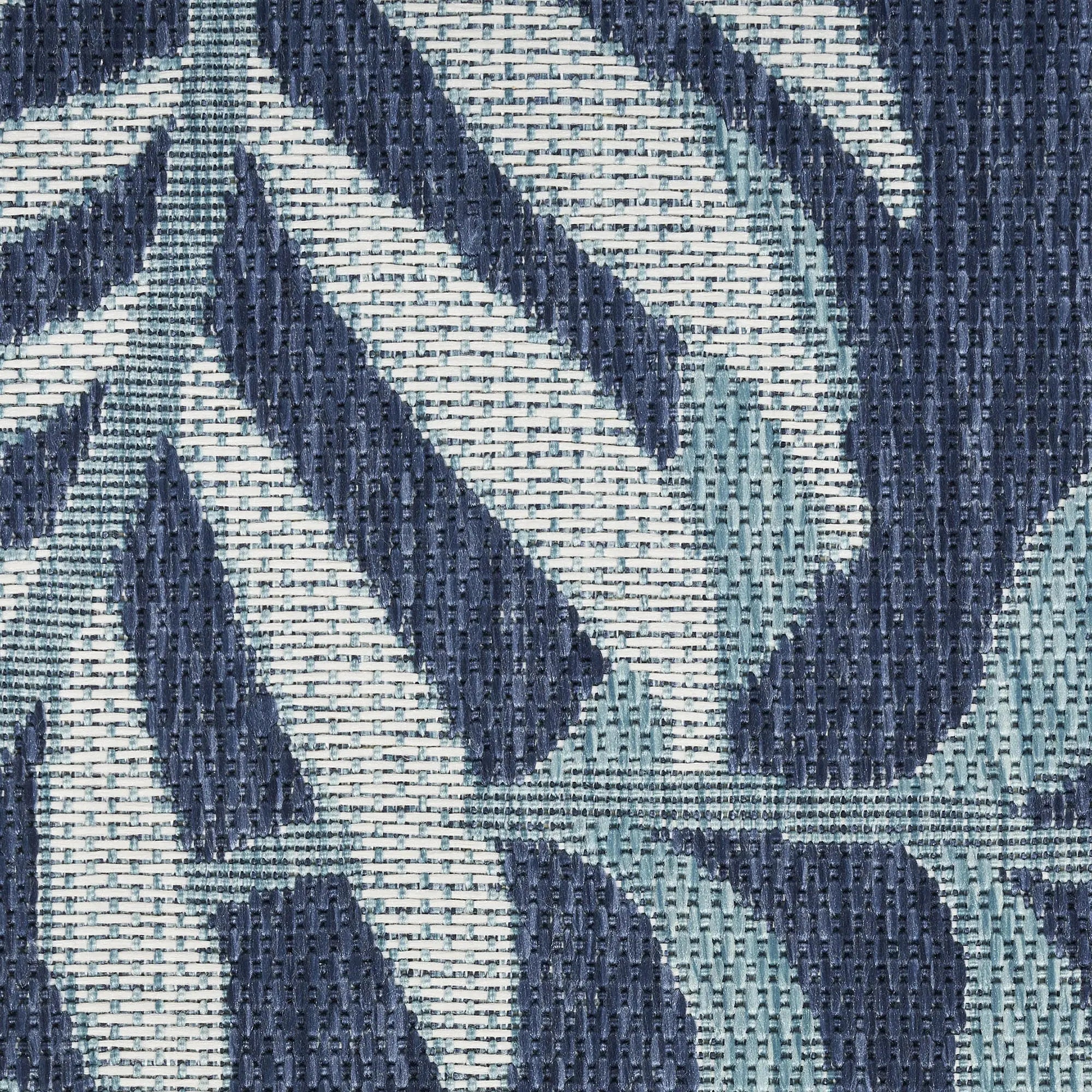 8' X 10' Navy Blue Sky Blue And Ivory Palm Leaf Indoor Outdoor Area Rug Homeroots Outdoor