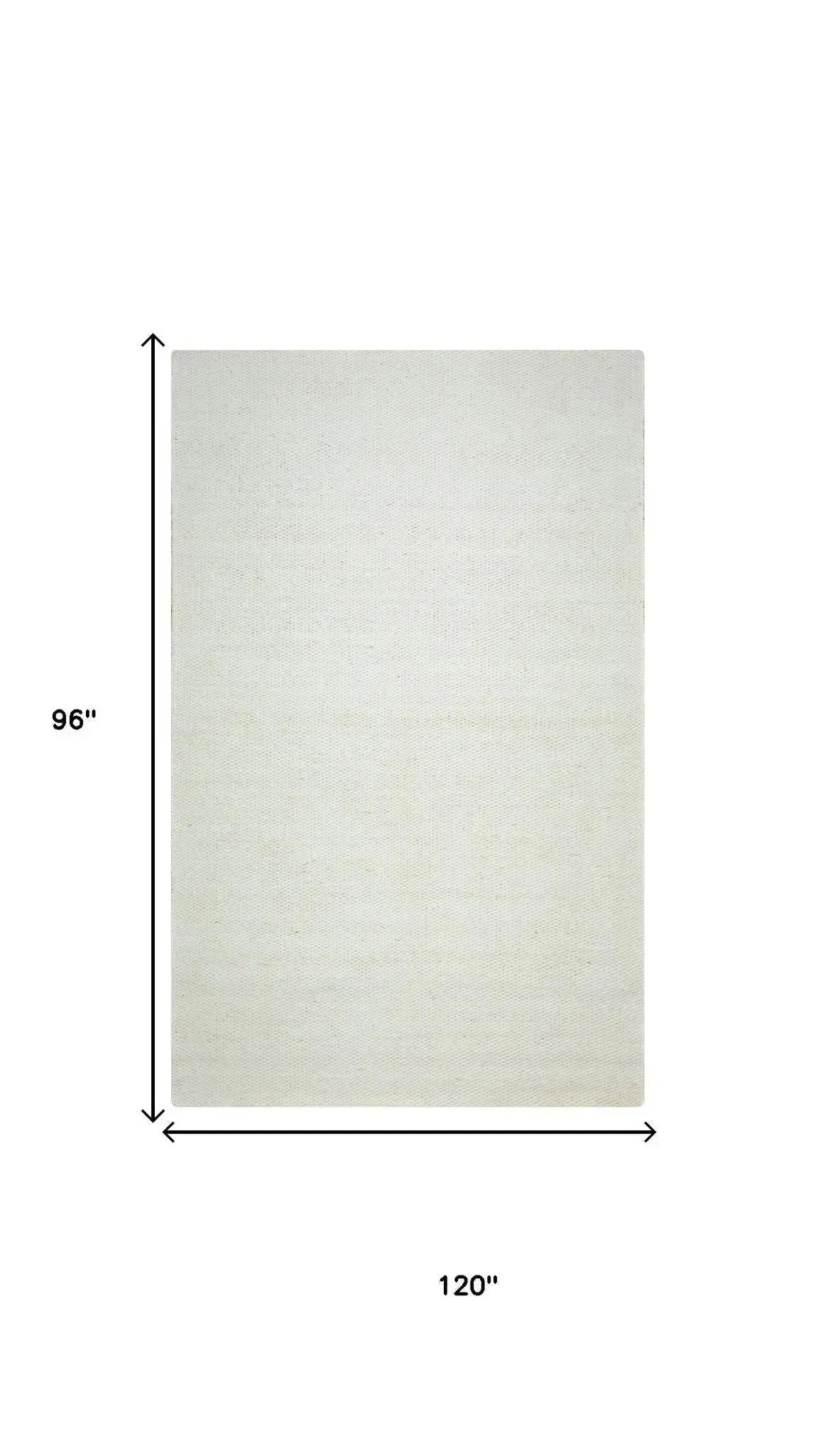 8' X 10' Off White And Ivory Wool Hand Woven Area Rug Homeroots Home Decor