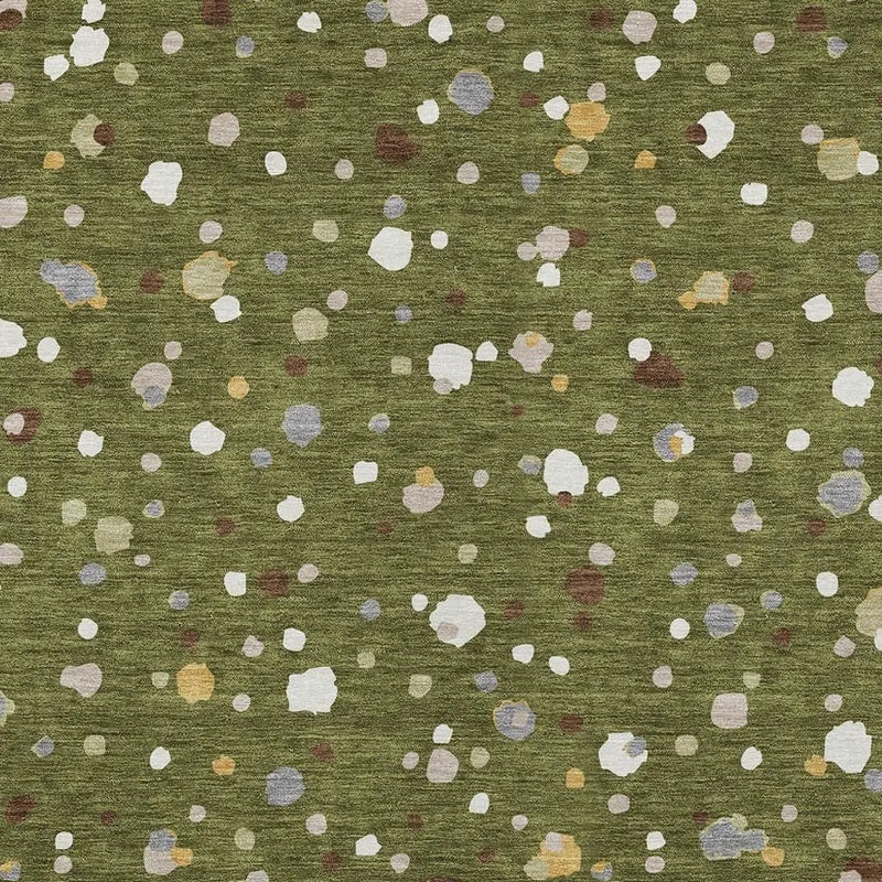 8' X 10' Olive Green And Brown Geometric Washable Indoor Outdoor Area Rug Homeroots Outdoor