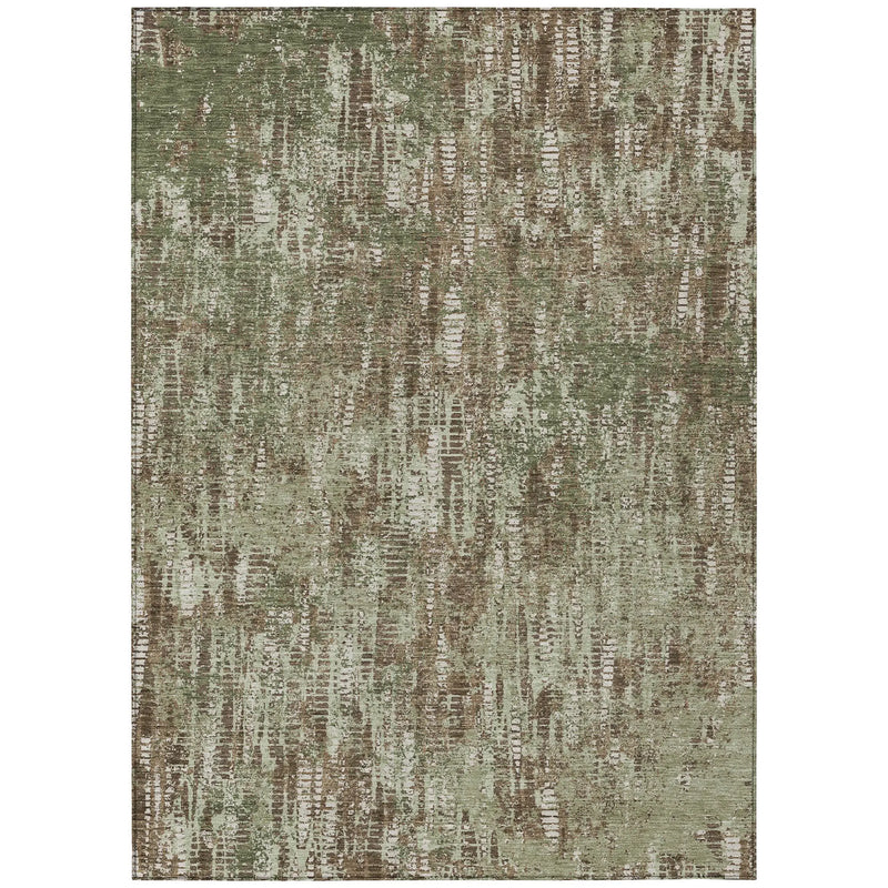 8' X 10' Olive Green And Graphite Abstract Washable Indoor Outdoor Area Rug Homeroots Outdoor
