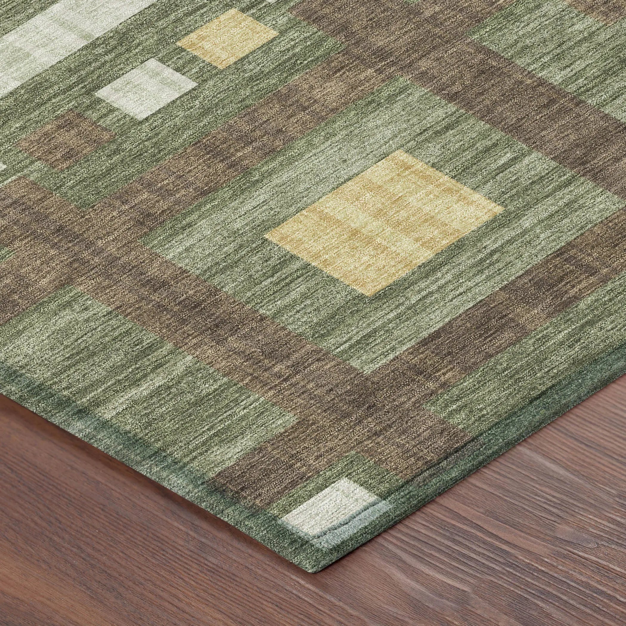 8' X 10' Olive Green And Gray Geometric Washable Indoor Outdoor Area Rug Homeroots Outdoor