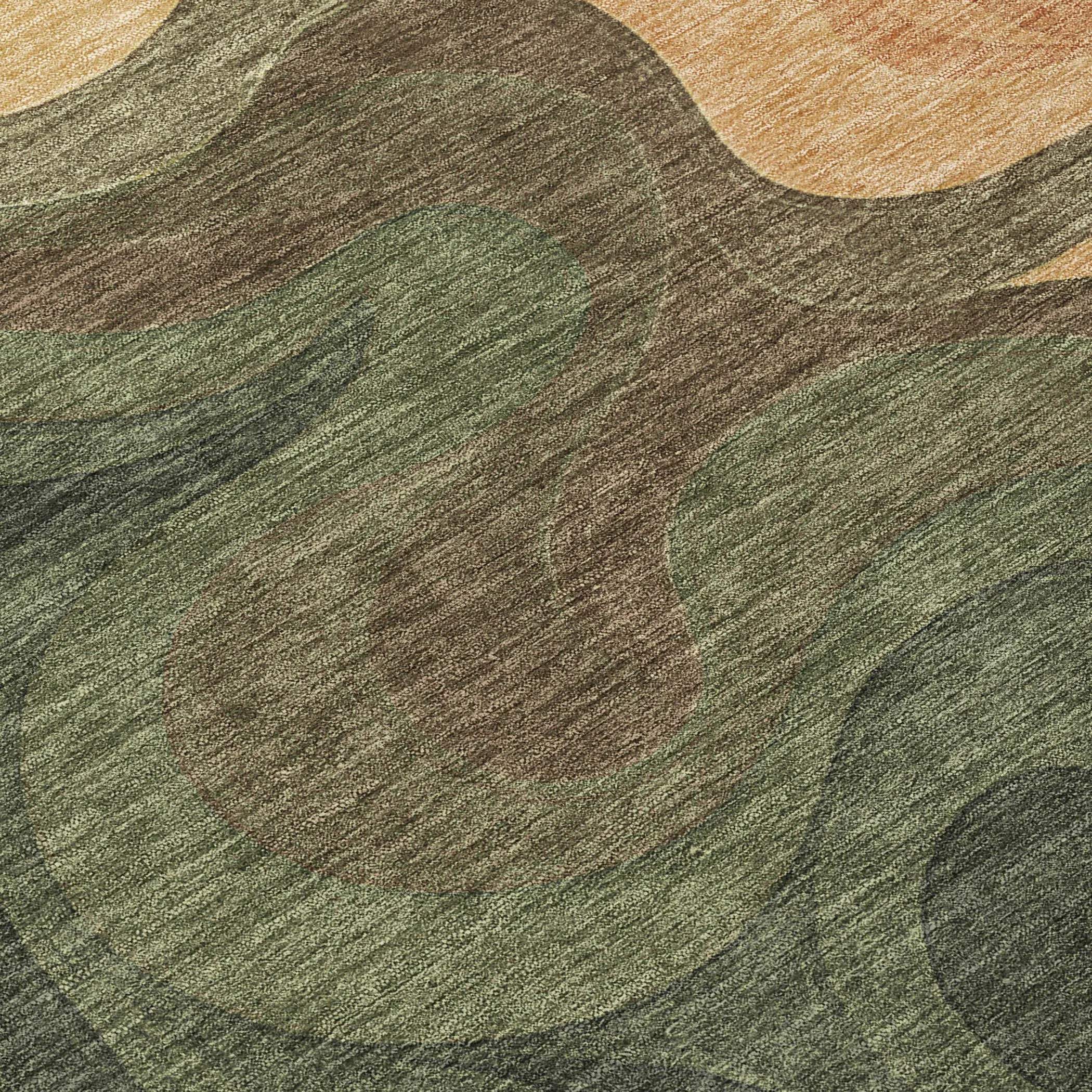8' X 10' Olive Green And Green Abstract Washable Indoor Outdoor Area Rug Homeroots Outdoor
