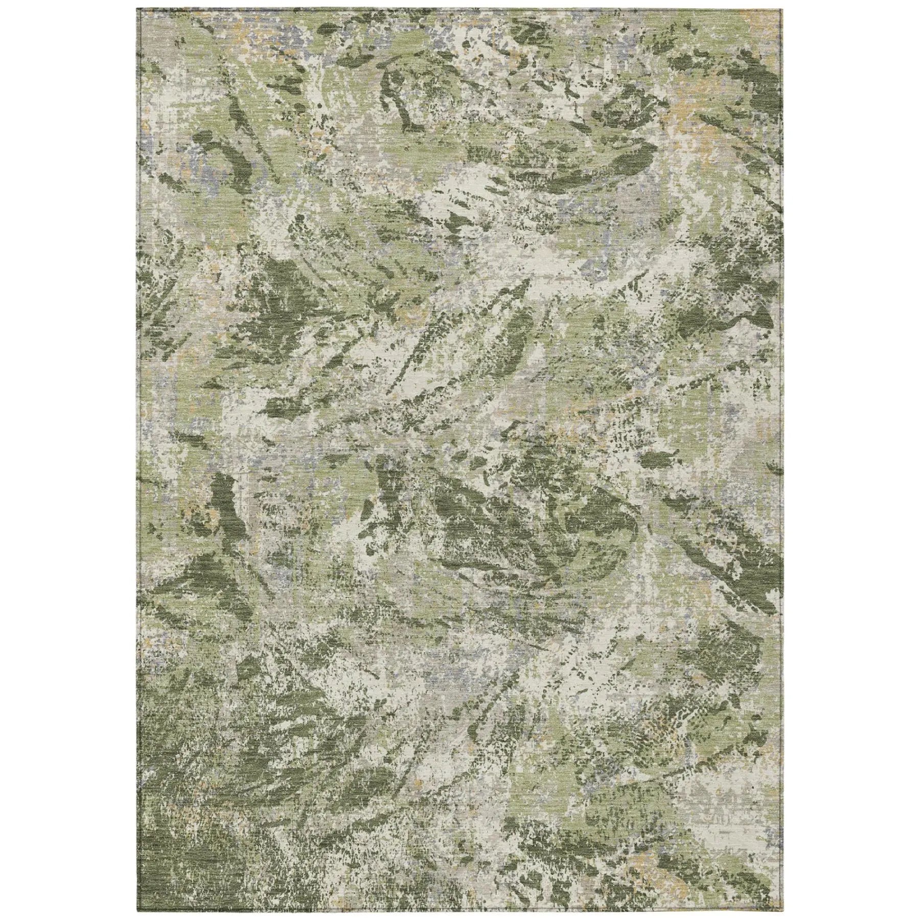 8' X 10' Olive Green And Green Abstract Washable Indoor Outdoor Area Rug Homeroots Outdoor
