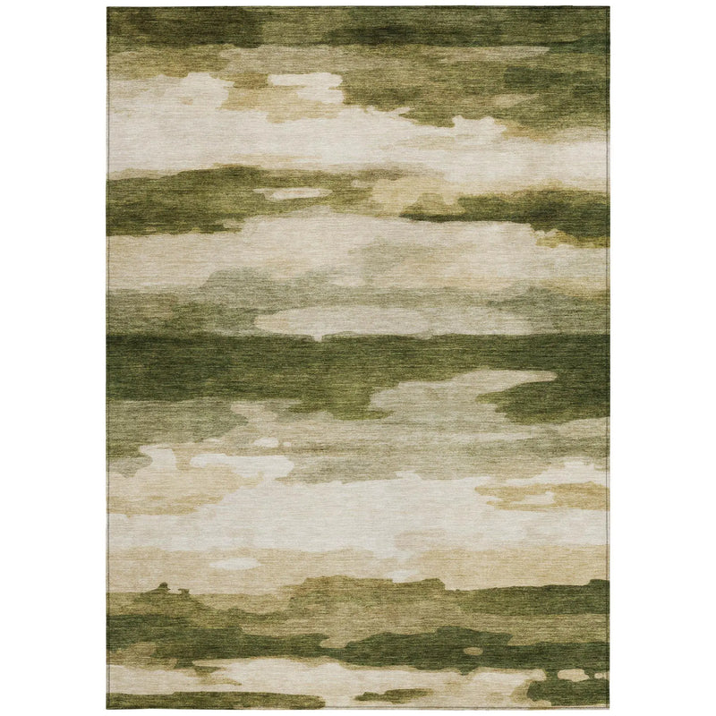 8' X 10' Olive Green And Green Abstract Washable Indoor Outdoor Area Rug Homeroots Outdoor