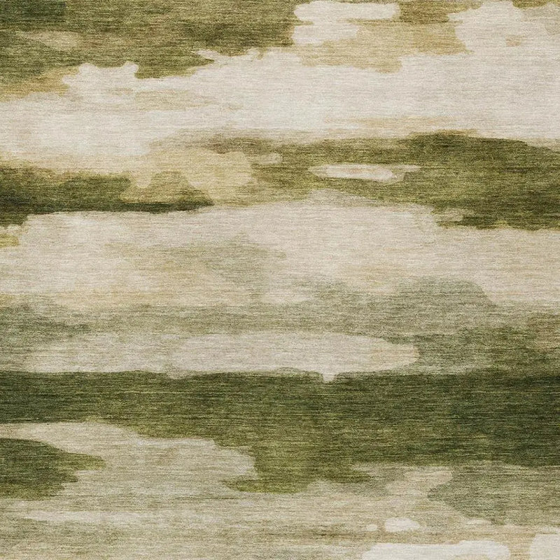 8' X 10' Olive Green And Green Abstract Washable Indoor Outdoor Area Rug Homeroots Outdoor