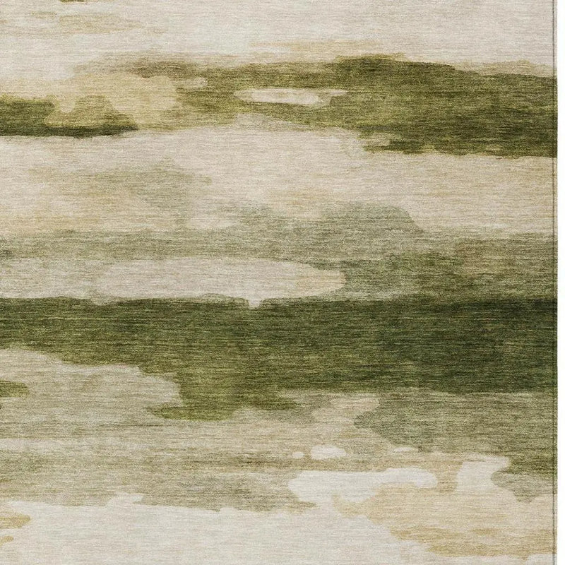 8' X 10' Olive Green And Green Abstract Washable Indoor Outdoor Area Rug Homeroots Outdoor
